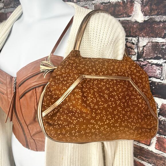 Victoria's Secret Bronze Copper Fall Leaves Clutch Shoulder Bag - Picture 2 of 8